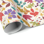 Lente Mosterd Geel Paarse Meadow Bloem Bruiloft Cadeaupapier (Rol Hoek)