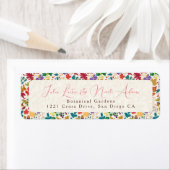 Lente Mosterd Geel Paarse Meadow Bloem Bruiloft Etiket (Insitu)