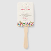 Lente Mosterd Geel Paarse Meadow Bloem Bruiloft Handwaaier (Voorkant)