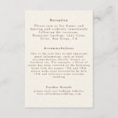 Lente Mosterd Geel Paarse Meadow Bloem Bruiloft Informatiekaartje (Voorkant)