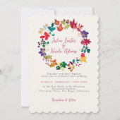 Lente Mosterd Geel Paarse Meadow Bloem Bruiloft Kaart (Voorkant)