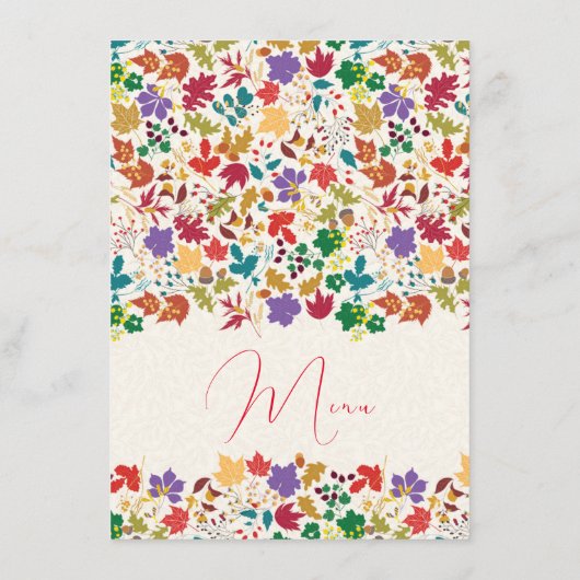 Lente Mosterd Geel Paarse Meadow Bloem Bruiloft Menu (Achterkant)