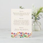 Lente Mosterd Geel Paarse Meadow Bloem Bruiloft Menu (Staand voorkant)