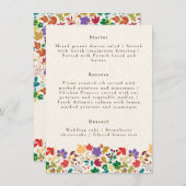 Lente Mosterd Geel Paarse Meadow Bloem Bruiloft Menu (Voorkant / Achterkant)