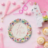 Lente Mosterd Geel Paarse Meadow Bloem Bruiloft Papieren Bordje (Feest)