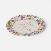 Lente Mosterd Geel Paarse Meadow Bloem Bruiloft Papieren Bordje (Gekanteld)