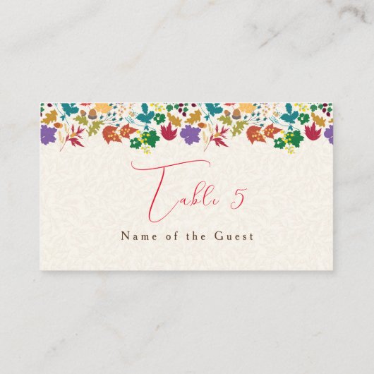 Lente Mosterd Geel Paarse Meadow Bloem Bruiloft Plaatskaartje (Achterkant)