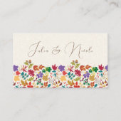 Lente Mosterd Geel Paarse Meadow Bloem Bruiloft Plaatskaartje (Voorkant)