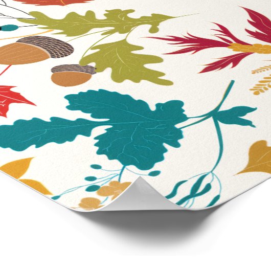 Lente Mosterd Geel Paarse Meadow Bloem Bruiloft Poster (Hoek)