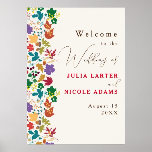 Lente Mosterd Geel Paarse Meadow Bloem Bruiloft Poster (Voorkant)