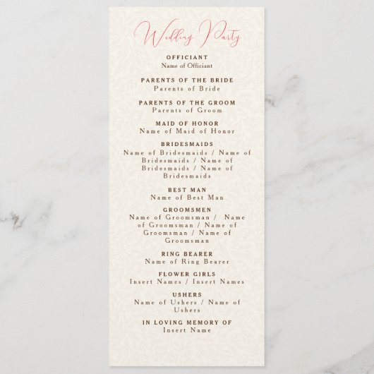 Lente Mosterd Geel Paarse Meadow Bloem Bruiloft Programmakaart (Achterkant)