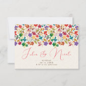 Lente Mosterd Geel Paarse Meadow Bloem Bruiloft RSVP Kaartje (Achterkant)