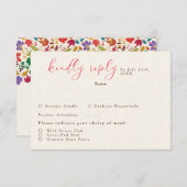 Lente Mosterd Geel Paarse Meadow Bloem Bruiloft RSVP Kaartje (Voorkant / Achterkant)