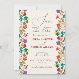 Lente Mosterd Geel Paarse Meadow Bloem Bruiloft Save The Date