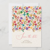 Lente Mosterd Geel Paarse Meadow Bloem Bruiloft Save The Date (Achterkant)