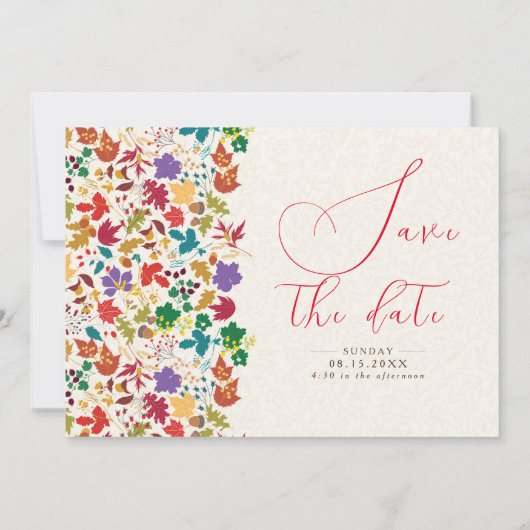 Lente Mosterd Geel Paarse Meadow Bloem Bruiloft Save The Date (Achterkant)