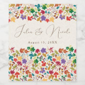 Lente Mosterd Geel Paarse Meadow Bloem Bruiloft Wijn Etiket (Enkel label)