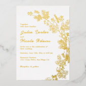 Lente Mosterd Geel Paarse Weide Bloem Bruiloft Folie Uitnodiging (Voorkant)