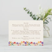 Lente Mosterd Geel Paarse Weide Bloem Bruiloft Menu (Staand voorkant)