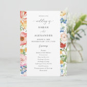 Lente Multi Color Florals Trouwprogramma Kaart (Staand voorkant)