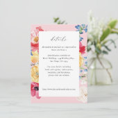 Lente Multi Kleur Bloemen Details - Roze Informatiekaartje (Staand voorkant)