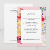 Lente Multi Kleur Bloemen Details - Roze Informatiekaartje (Voorkant / Achterkant)