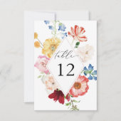 Lente Multi Kleur Bloemen Dikkere Tafelnummers (Voorkant)