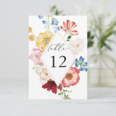 Lente Multi Kleur Bloemen Dikkere Tafelnummers (Staand voorkant)