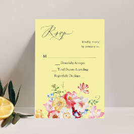 Lente Multi Kleur Bloemen geen Maaltijd RSVP - Gee