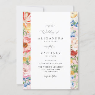 Lente Multi Kleur Bloemen Huwelijk 4 Kaart