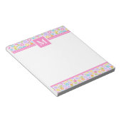 Lente Multi Kleur Bloemen Monogram Notitieblok (Schuin)