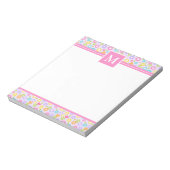 Lente Multi Kleur Bloemen Monogram Notitieblok (Linkerzijde)