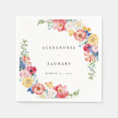 Lente Multi Kleur Bloemen Servetten (Voorkant)