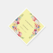 Lente Multi Kleur Bloemen Servetten - Geel (Hoek)