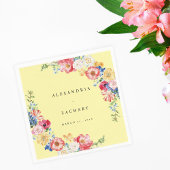 Lente Multi Kleur Bloemen Servetten - Geel