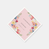 Lente Multi Kleur Bloemen Servetten - Roze (Hoek)