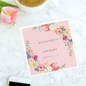 Lente Multi Kleur Bloemen Servetten - Roze