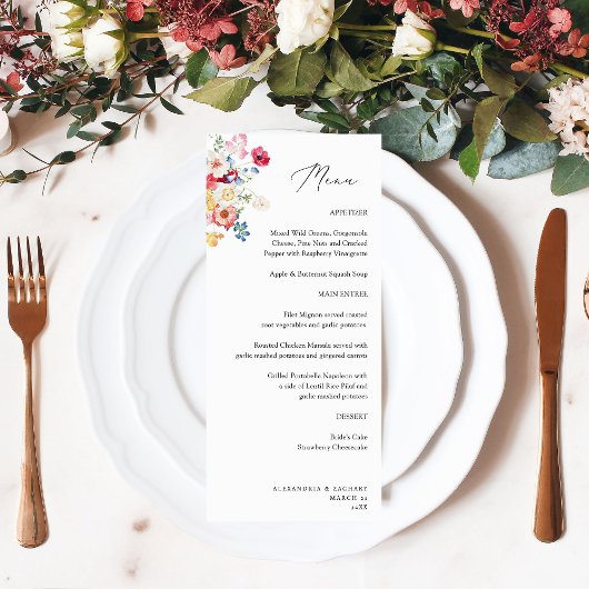 Lente Multi Kleur Bloemen Tall Menu