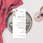 Lente Multi Kleur Bloemen Tall Menu<br><div class="desc">Wow uw gasten met prachtige bijpassende bruiloft of feest Lente Multi Color Florals Tall Menus. Het voegt die extra touch van elegantie en luxe aan uw evenement toe. Dit menu is gemaakt met handgeschilderde rode,  roze,  blauwe,  gele en witte bloembloemen (of waterverven).</div>