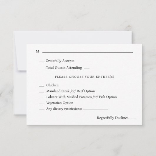 Lente Multi Kleur Bloemen w Maaltijd RSVP (Achterkant)