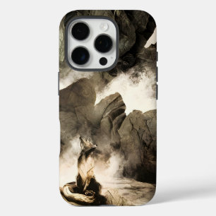 Lente Mystieke Vos Mistige Berg Minimalistische Ze iPhone 16 Pro Hoesje