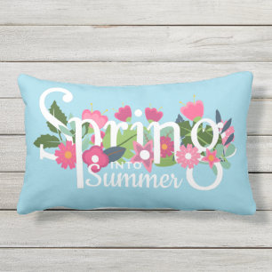 lente naar zomerFloral Light Blue Buitenkussen