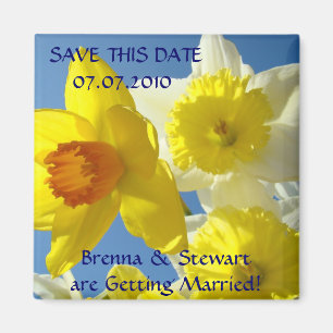Lente Narcis Bloemen Sla deze Datum op magneet