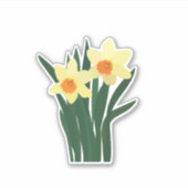 Lente Narcis Bloemen Sticker (Voorkant)