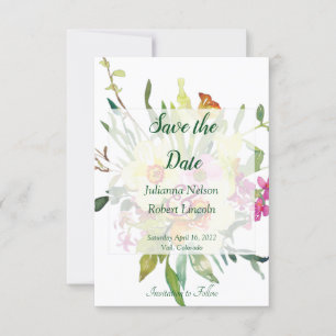 Lente narcis boeket save the date uitnodiging