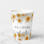 Lente narcis elke leeftijd verjaardag papieren bekers (Achterkant)