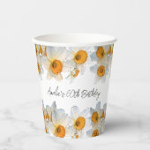 Lente narcis elke leeftijd verjaardag papieren bekers (Voorkant)