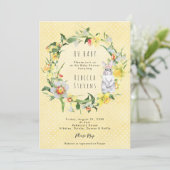 lente narcis konijn babyshower uitnodiging (Staand voorkant)