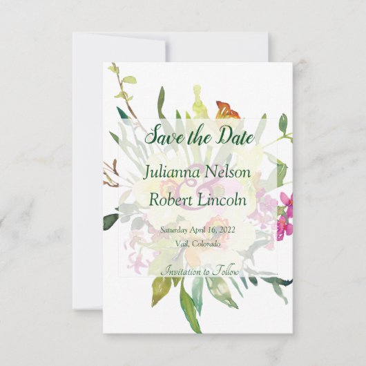 Lente narcisboeket save the date uitnodiging (Voorkant)