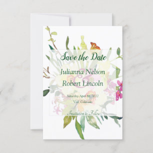 Lente narcisboeket save the date uitnodiging